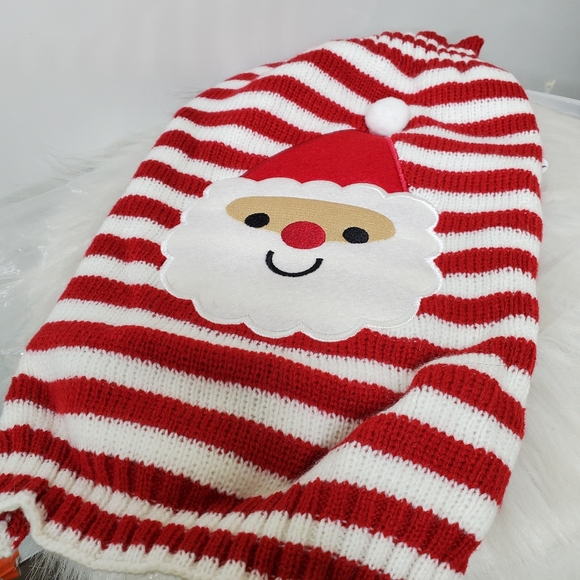 NEW BOBIBI Red Striped Dog Sweater Christmas Santa Pet Cat Winter Knitwear Warm - Picture 4 of 9